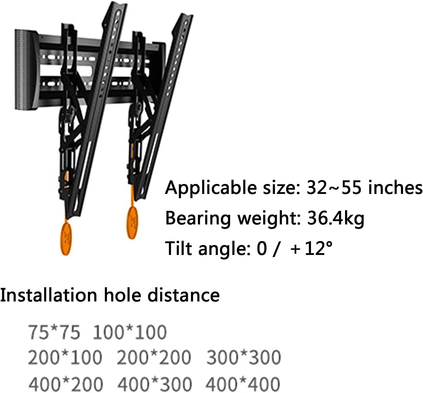 Fixed TV Wall Mount for 32-55 Inch TVs - Ultra Slim Bracket, Max 400x400mm, Load-Bearing up to 36kg, Compatible with LED, LCD, OLED, and Plasma TVs.