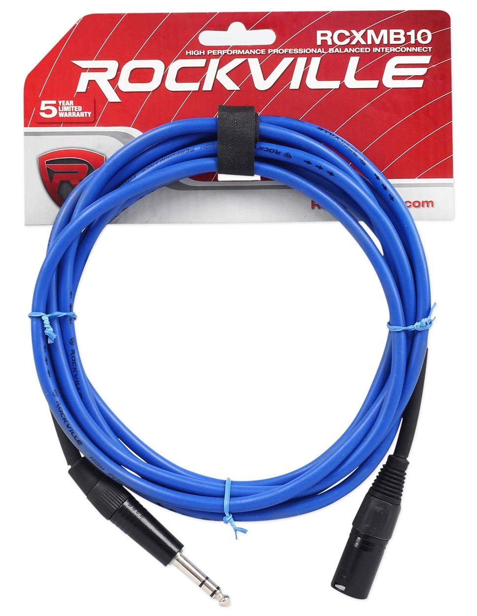 Rockville RCXMB10 Bundle: 10-Ft REAN XLR Male to 1/4