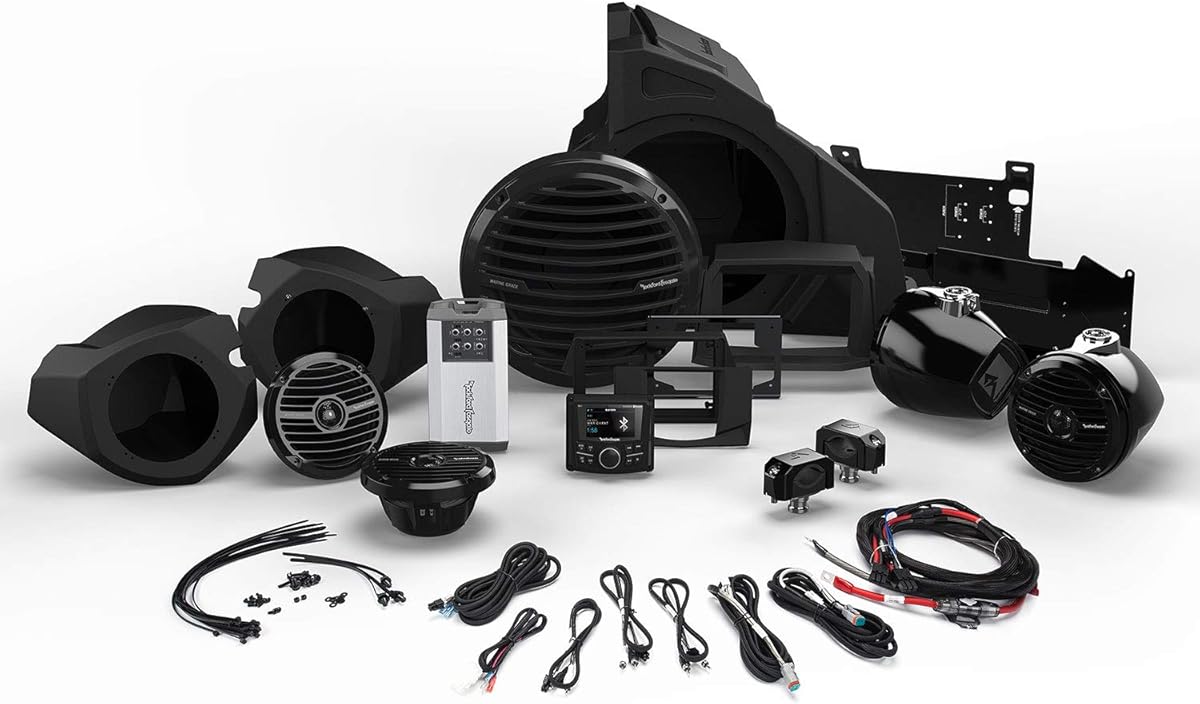 Rockford Fosgate RZR14-STAGE4 400-Watt Stereo, Front and Rear Speaker, and Subwoofer Kit for Select 2014-2020 Polaris RZR Models