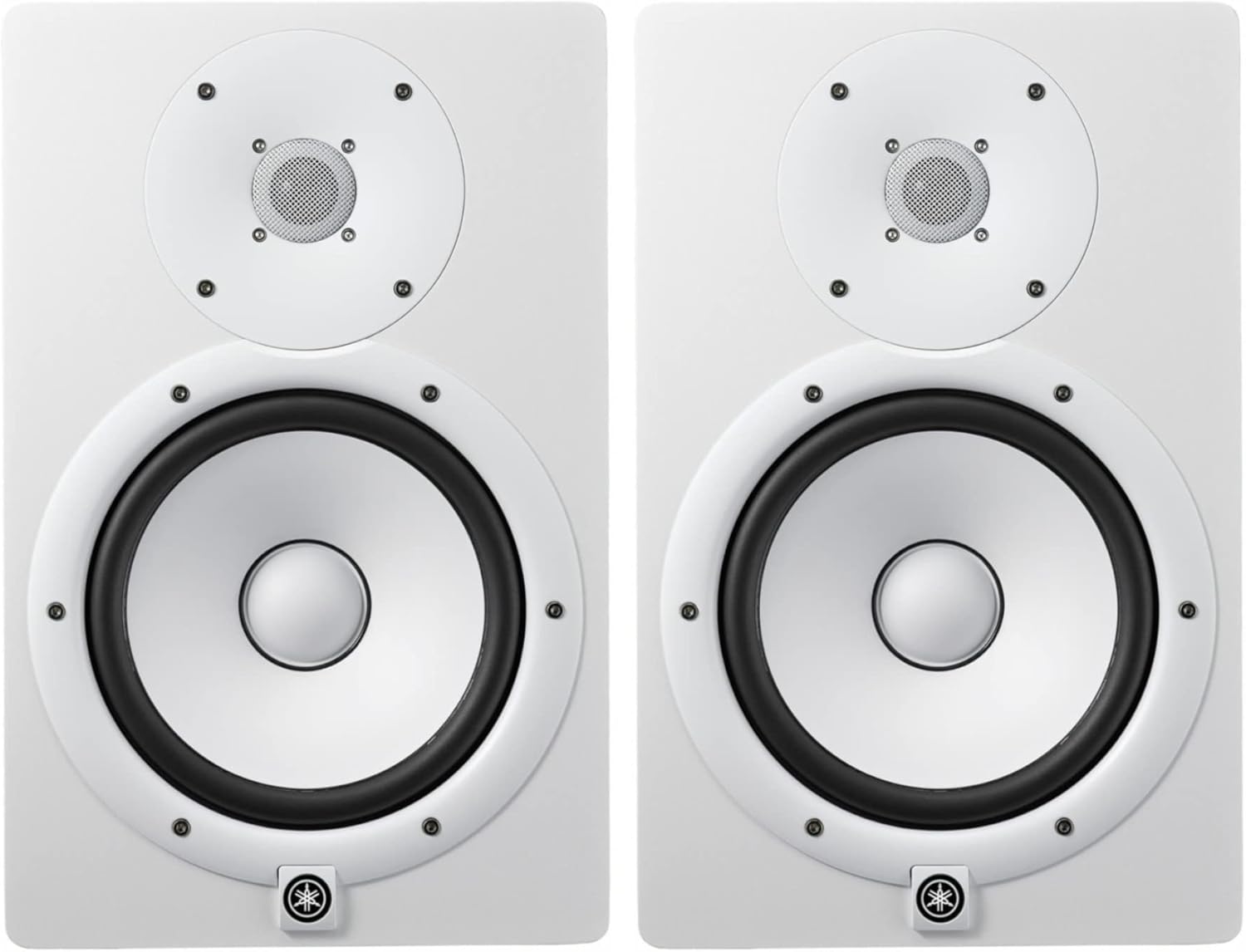 YAMAHA HS8 8-Inch Powered Studio Monitor (White, 2-Pack) Bundle (2 Items)