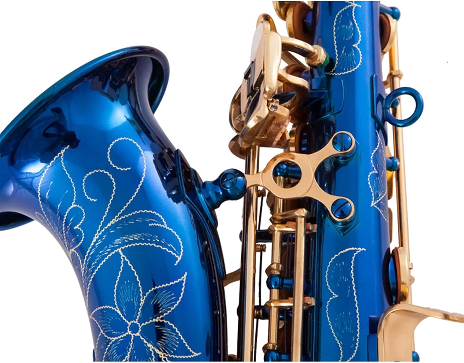 Brass Golden Carve Pattern Bb Bend Althorn Saxophone Saxophone Sax Pearl White Shell Buttons Wind Instrument Student Saxophone