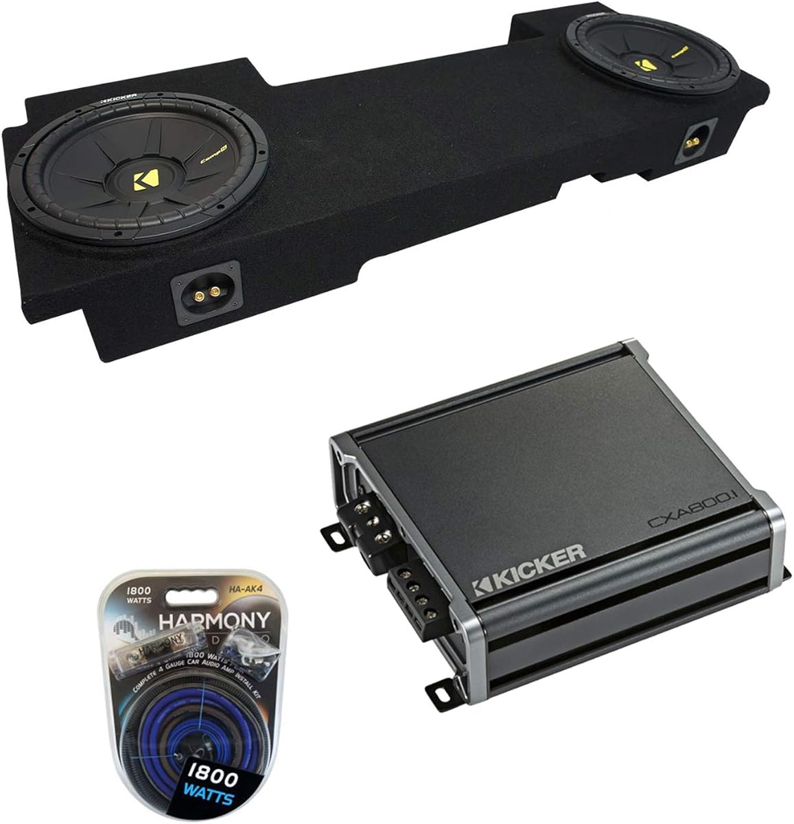 Kicker 44CWCS104-ALT Compatible with Chevy Avalanche 2002-2013 Underseat Car Audio CompC Single 4 Ohm 10