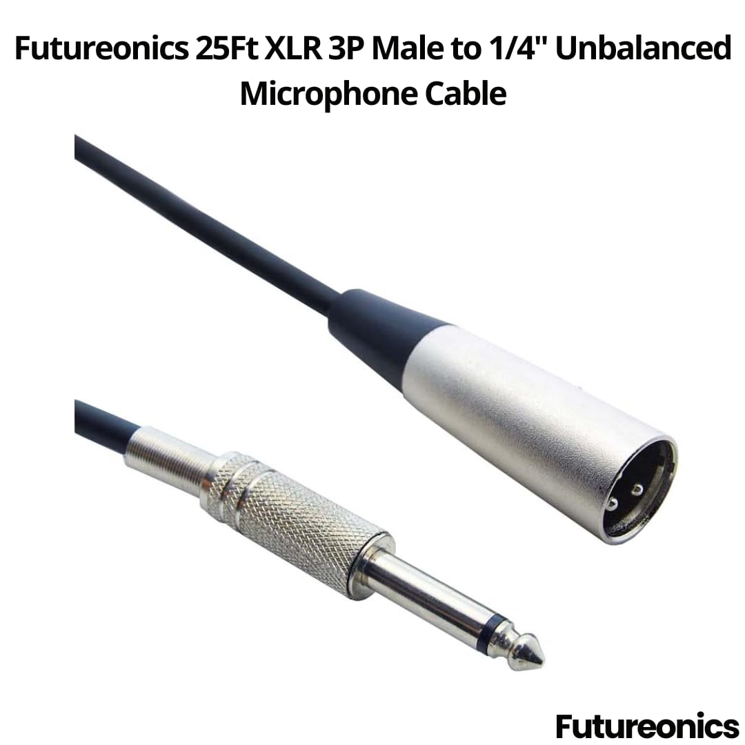 (50 Pack 25Ft XLR 3P Male to 1/4