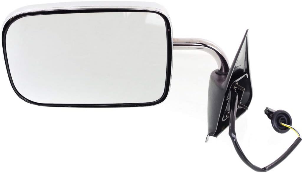 For Dodge Ram 1500/2500/3500 1994 95 96 1997 Door Mirror Driver Side Power Non-Heated Manual Folding Non-Towing w/Flat Glass Old Body Style Chrome Full Size 55076613 CH1320132