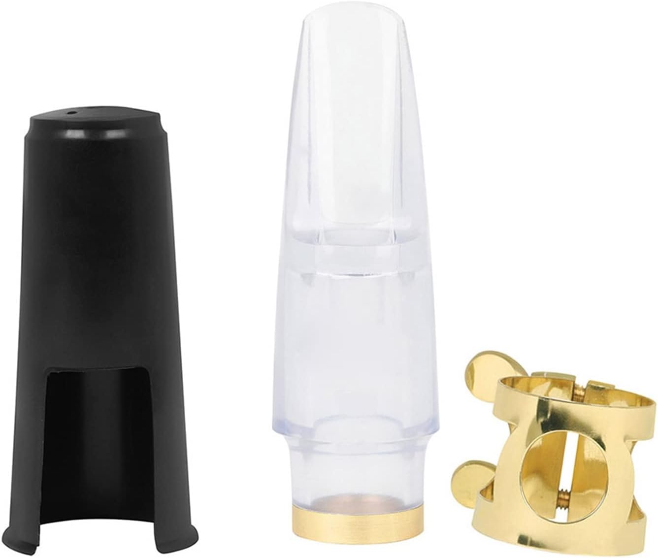 Saxophone Parts Alto Saxophone Flute Head Set with Flute Head Transparent ABS+Cap+Clip Woodwind Instrument Accessories