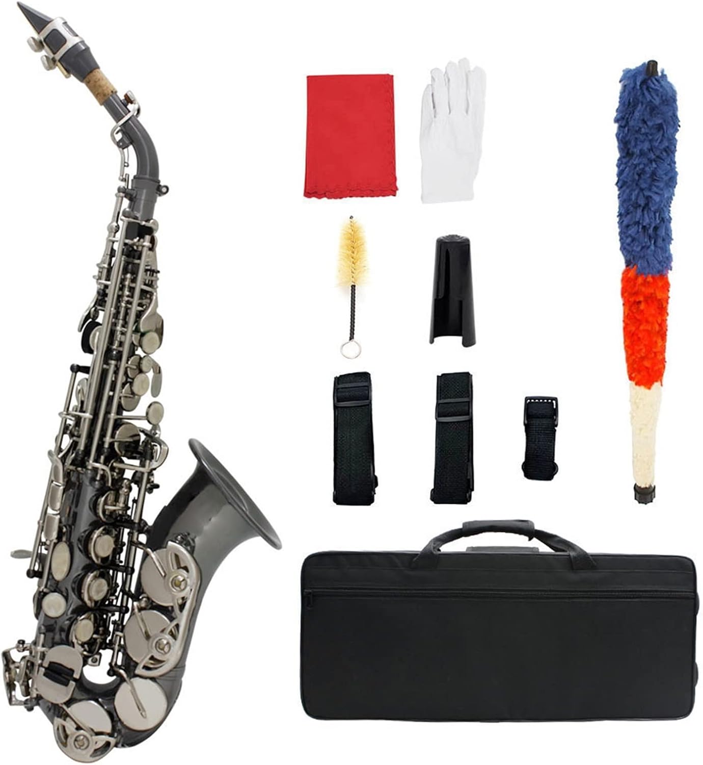 Saxophone Brass Nickel Plated Black Bb Tone B Flat Saxfone Woodwind Musical Instrument with Case Beginner Saxophone
