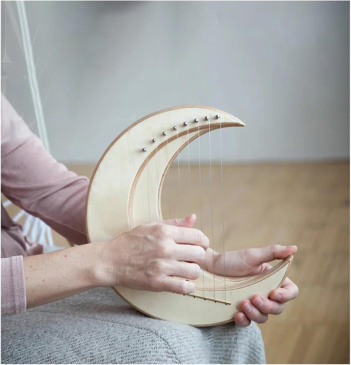 Lyre Harp Set 8 Strings Mini Strings Finger Harp Key G For Beginner Musical Instrument(Mini 8)