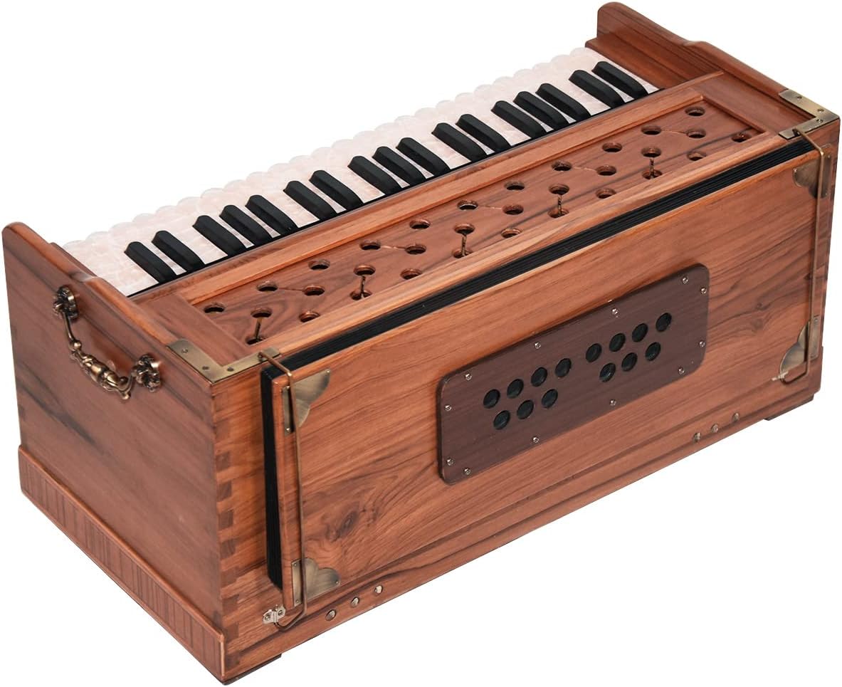 Bhava Studio Harmonium | Concert Teak Edition | Professionally Tuned & Refined in U.S~ Handmade in India, Ethically Sourced, Premium Quality and Finish | Long Sustain and Clear, Warm Tonality