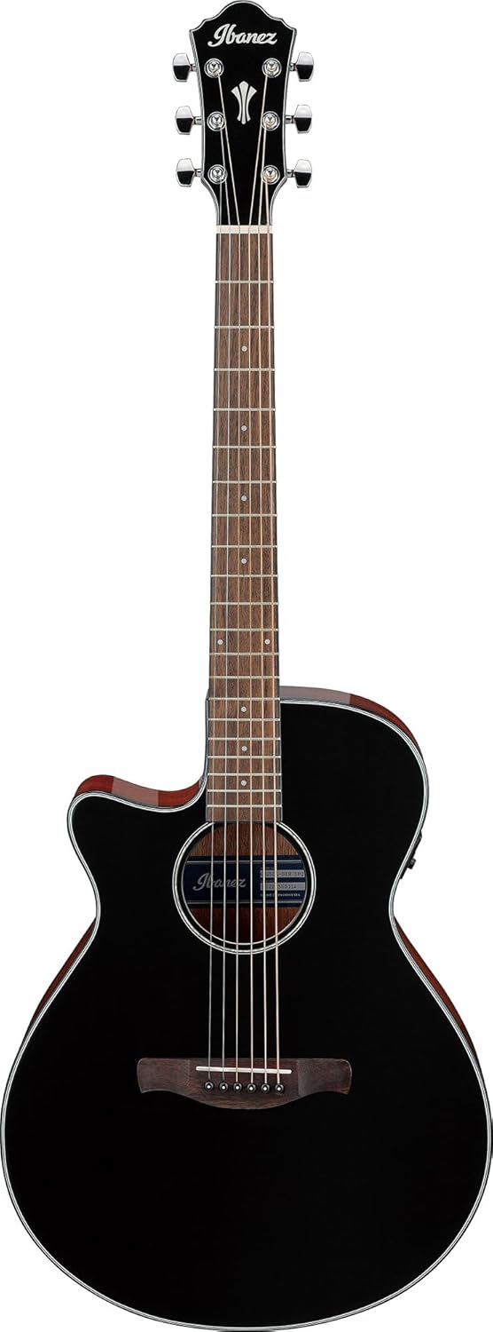 Ibanez AEG50L AEG Left-Handed Acoustic-Electric Guitar - Black High Gloss Bundle with Gig Bag, Strap, D'Addario Strings, Picks, Austin Bazaar Instructional DVD, and Polishing Cloth