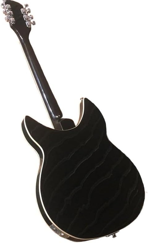 360 Style Black 12-String Semi-Hollow Electric Guitar - 21 Frets