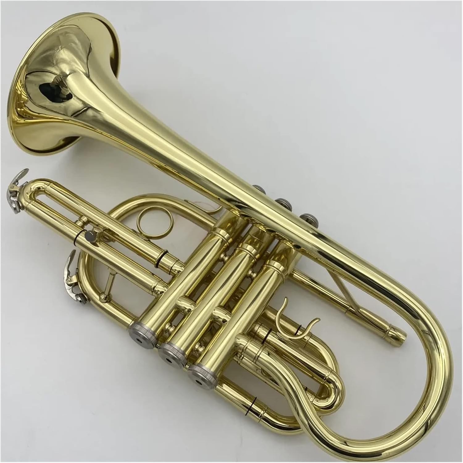 Golden B-Key Professional Cornet Imported Brass Gold-Plated Trumpet Horn Playing Instrument Beginner Trumpet