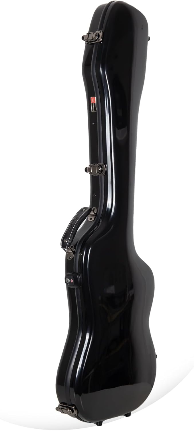 Crossrock Fiberglass Case fits for Jazz Bass Style Guitars with Removable Shoulder Straps-Black(CRF2021JBBK)