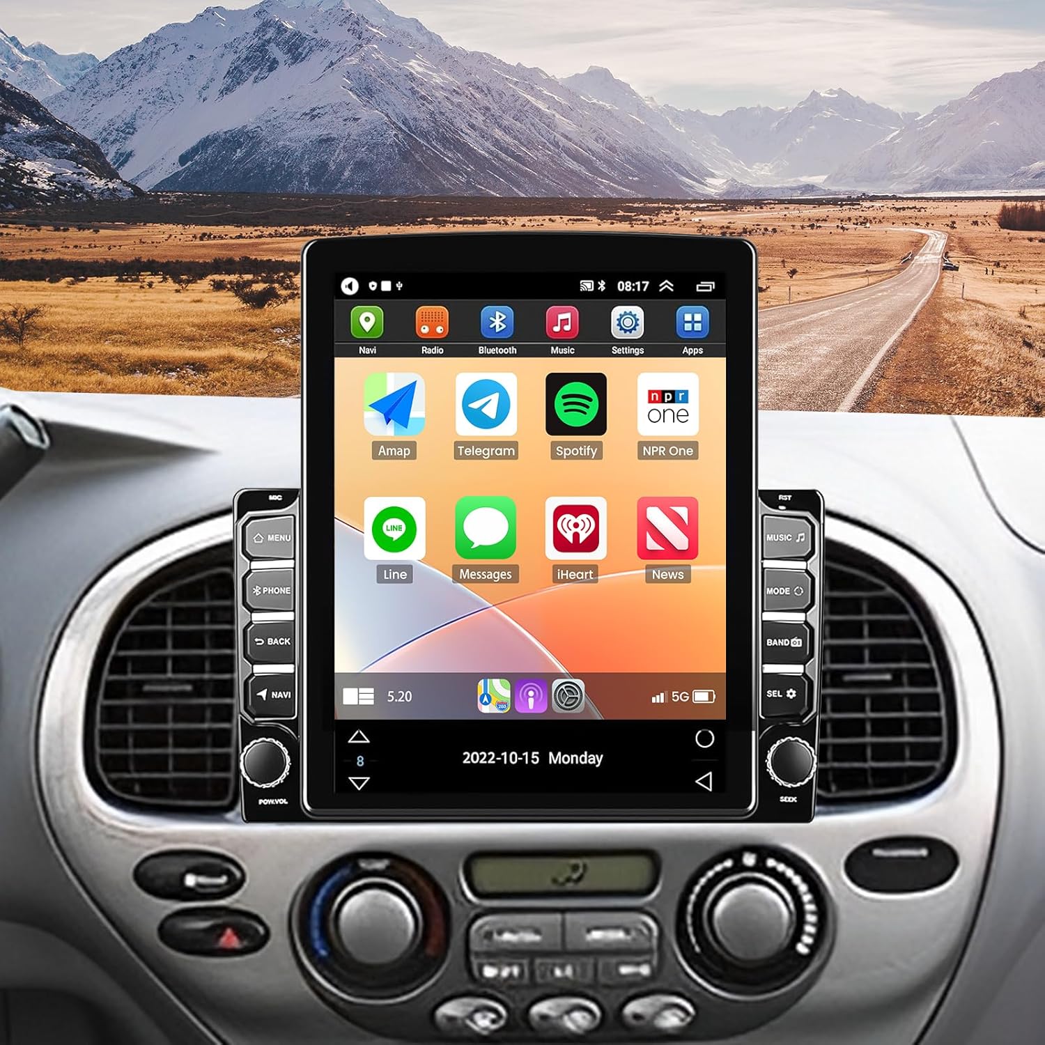 Android 13 Double Din Car Radio for Toyota Sequoia 2003 2004 2005 2006 2007,9.7 inch Touchscreen Car Stereo with CarPlay & Android Auto,GPS Bluetooth WiFi FM/RDS Mirror Link Backup Camera SWC,4+64G