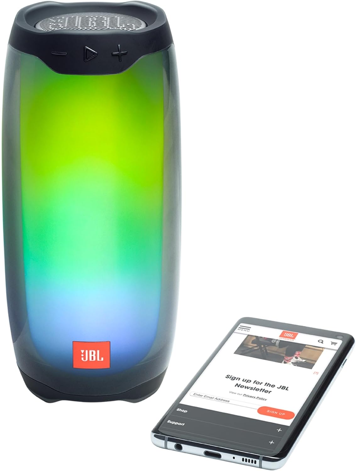 JBL Pulse 4 - Waterproof Portable Bluetooth Speaker with Light Show - Black