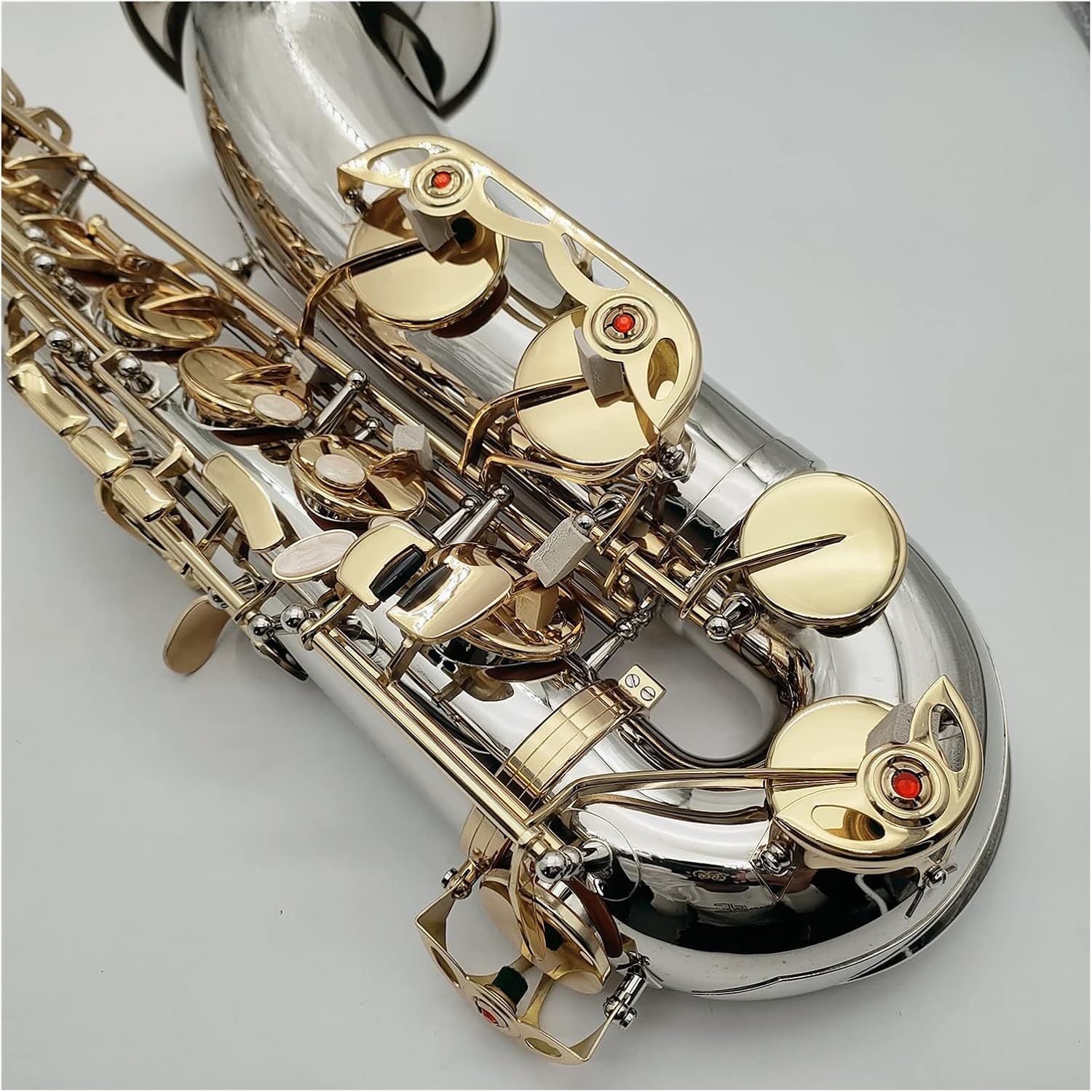 Student Saxophone Tenor Saxophone Bb Tune Gold Keys Nickel Plated Woodwind Instrument with Case Golves Mouthpiece Saxophone Set