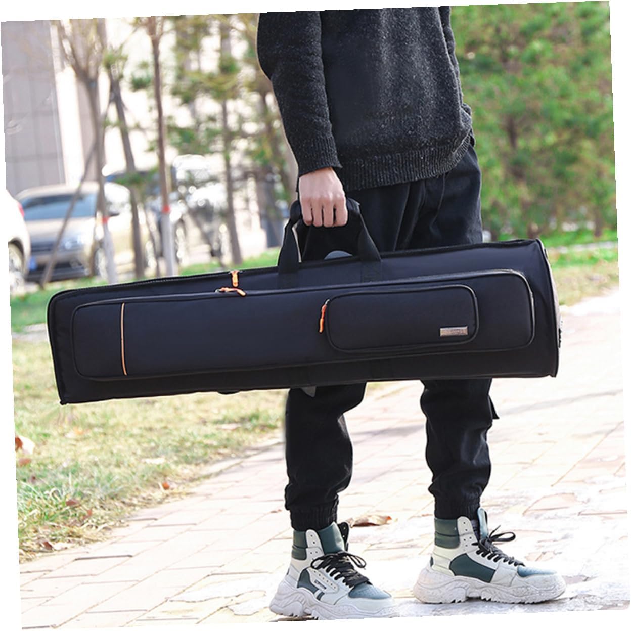 YARNOW Trombone Bag Large Capacity Oxford Cloth Storage Case Portable Backpack Handheld for Musicians Beginner Protective Cover