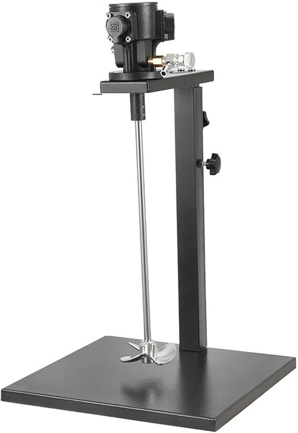 Pneumatic Paint Mixer, 5 Gallon 1/8HP Air Agitator, Paint Mix Machine with Stand, Height Adjustable, Mix Tool for Viscous Liquid Ink Dye(Stainless Steel Blade)
