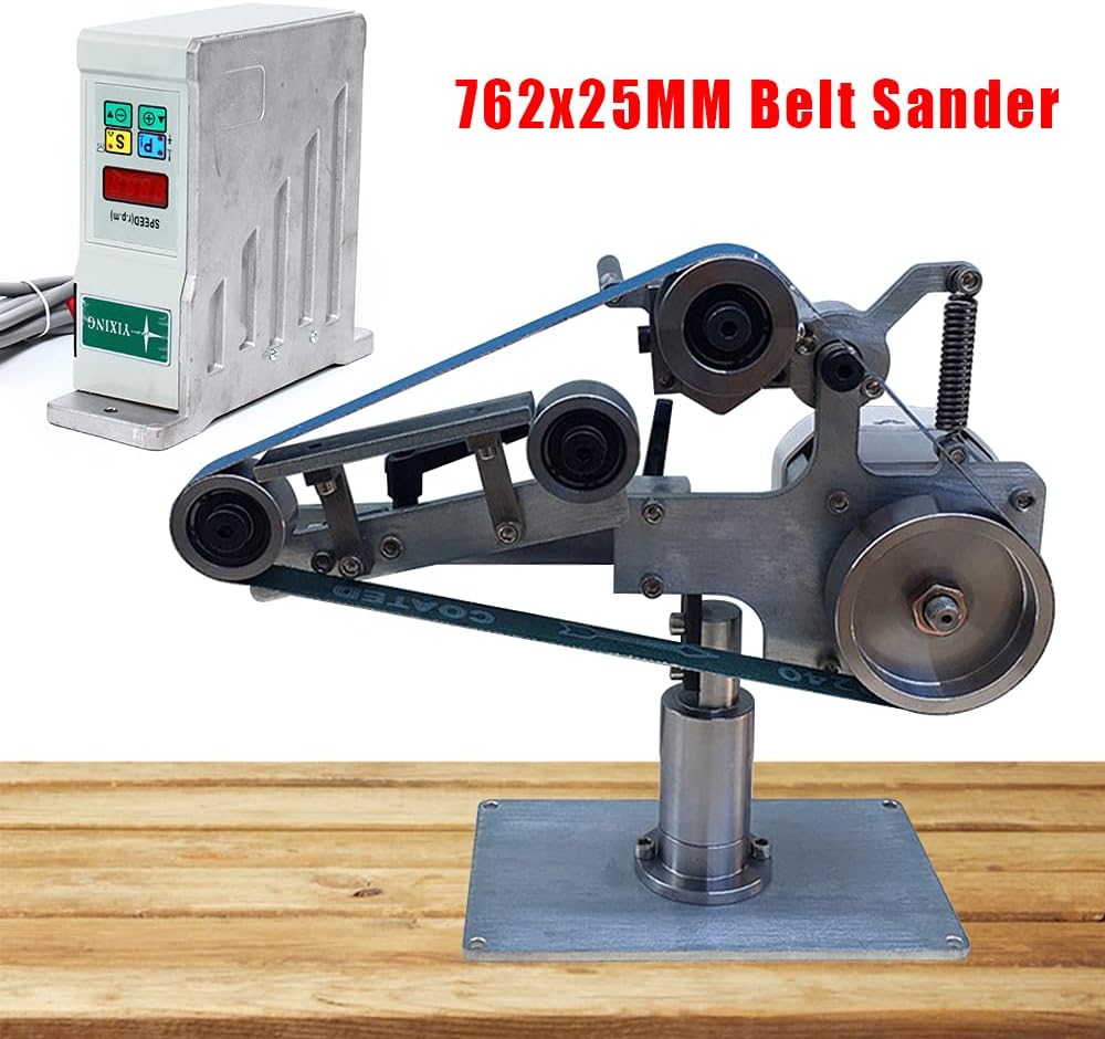 5500W Electric Belt Sander Machine,Multi-function Desktop Belt Machine,Forward & Reverse 90° Rotation Desktop Abrasive Belt Machine,30M/S Line Speed