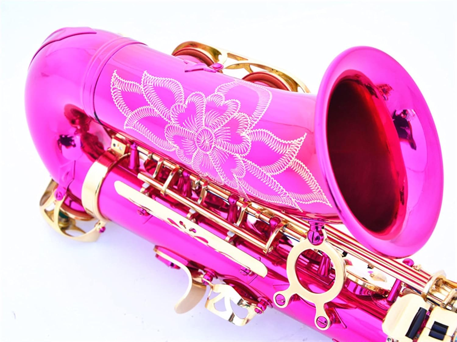 Saxophone Straight E Flat Alto Saxophone Rose Red Gold Key Key Type Woodwind Instrument