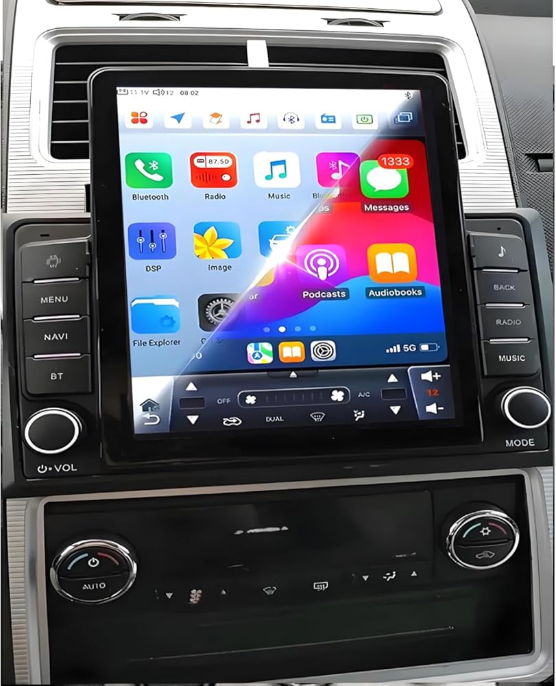 PHEZEN 9.7 inch Touchscreen Car Stereo Fit for Dodge Journey 2009-2011, Android 14 Double Din Car Radio with Carplay & Android Auto in-Dash Navigation BT Mirror Link WiFi Backup Camera 4+64G