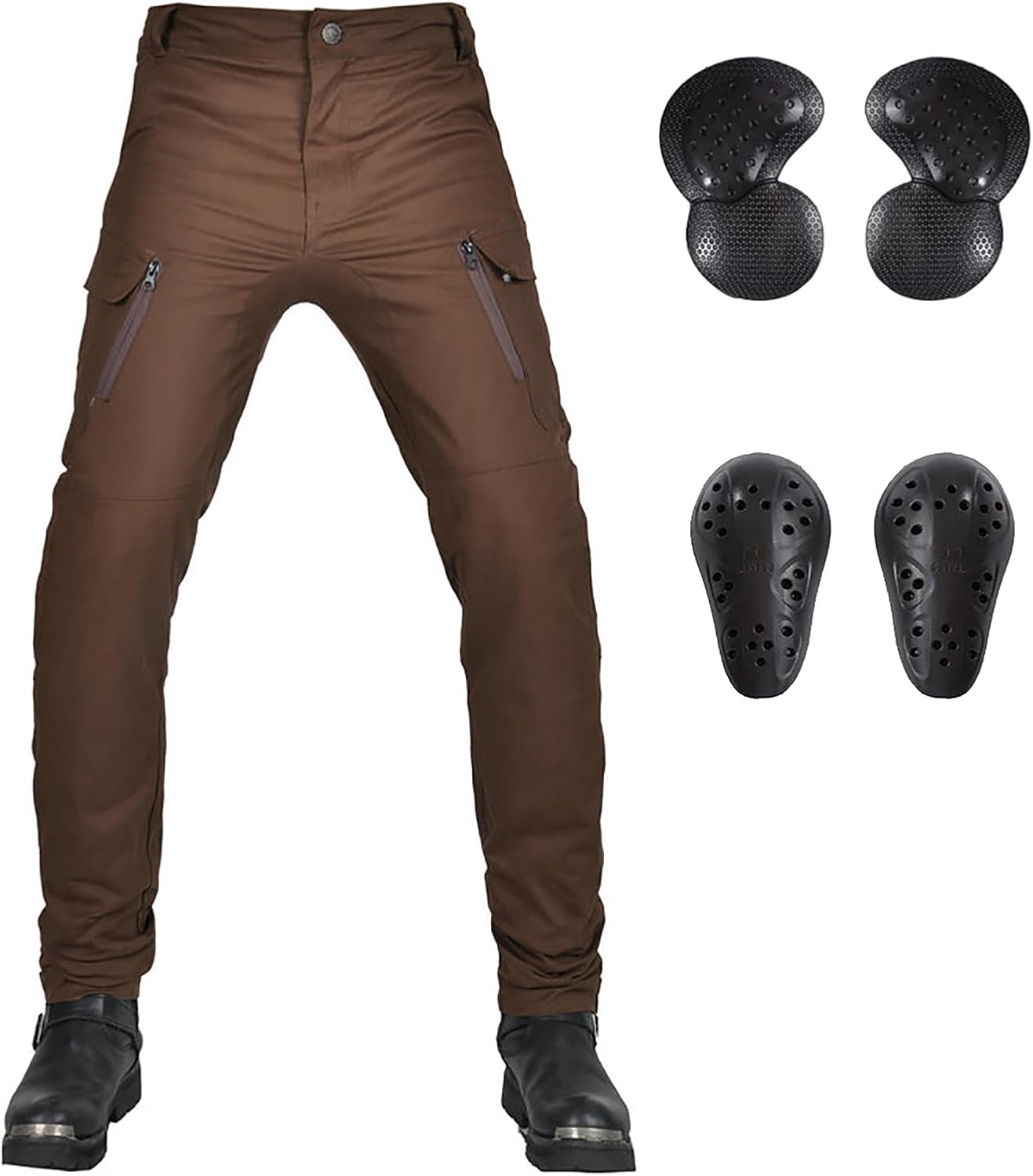 LOMENG Motorcycle Riding Pants Motocross Racing Slim Stretch Pants All Season with Hip Knee Protective Pads for Men