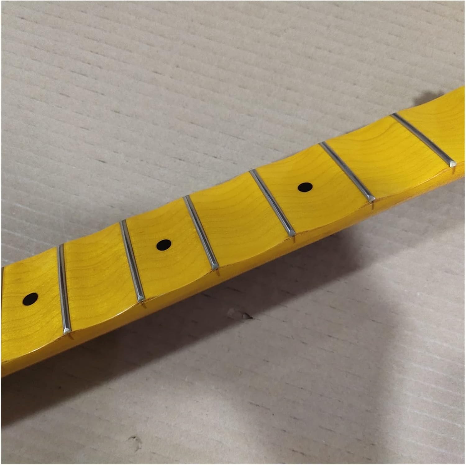 TSTS Full Scalloped Maple Electric Guitar Neck Replacement 22 Fret Maple Fingerboard Locking Nut Guitar ​Neck Replacement