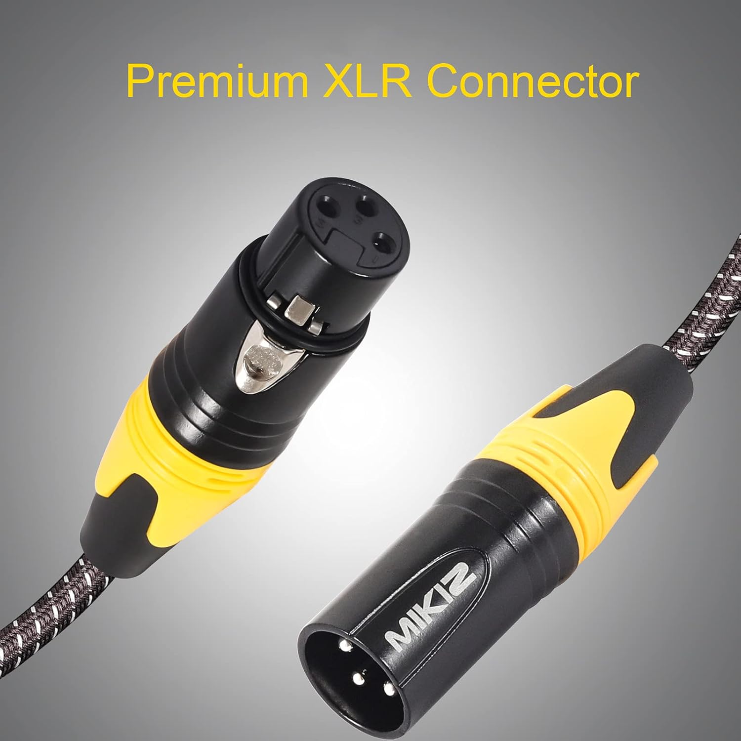 XLR Cables for Microphone 25ft 6 Packs - Braided Premium Balanced XLR Mic Cable 3-Pin Male to Female Dual Shielded