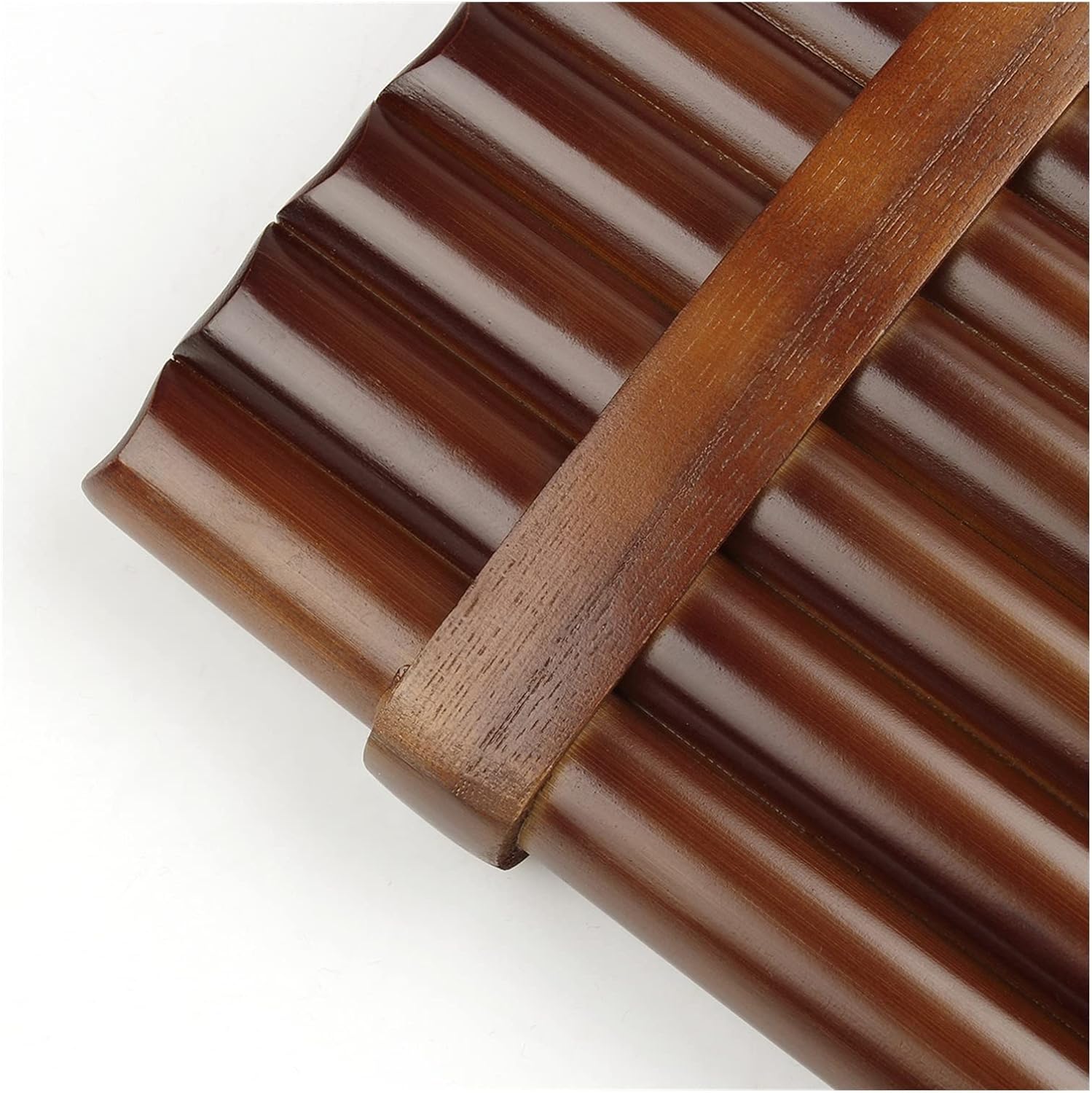 PanPipes Woodwind Instrument 18 Pipes Pan Flute F Key Brown Colour Flute Woodwind Instrument Handmade