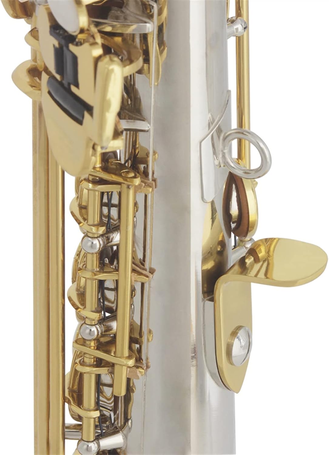 Straight Bb Saxophone Brass Silver Plated B Flat Sax Woodwind Instrument with Case Reeds Gloves (Color : 1)