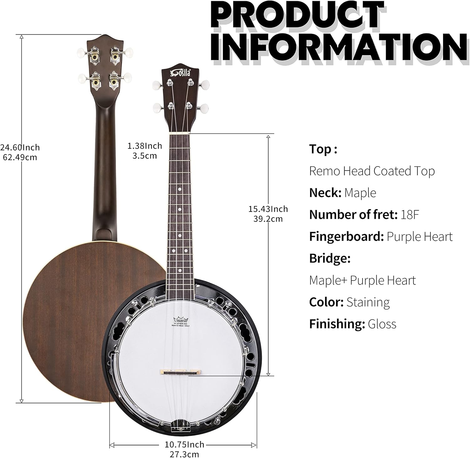 Banjolele 4 String Banjo Ukulele kit Stringed Musical Instruments for Adult Beginner Sapele Body Material Maple Neck Material Type