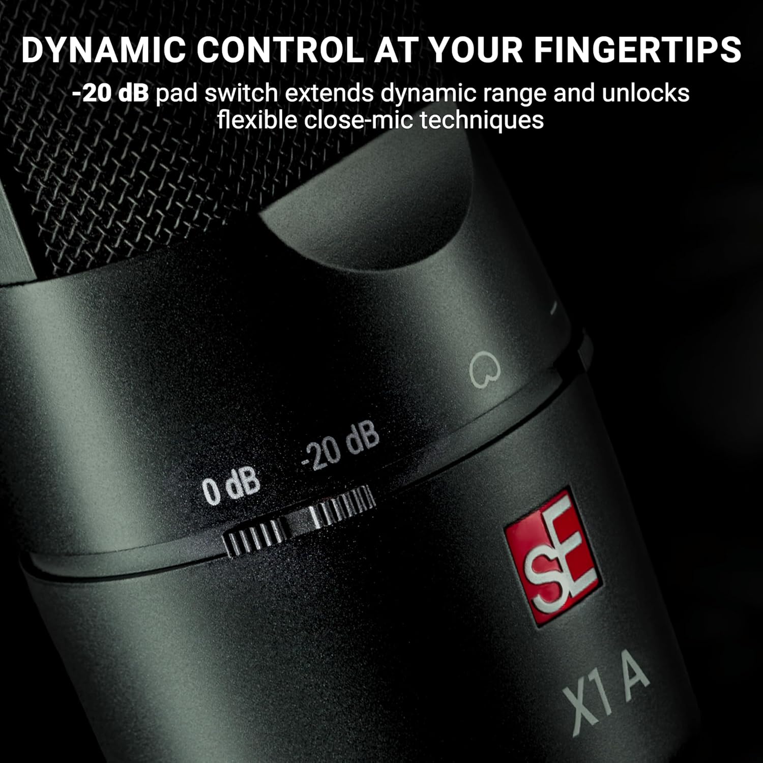 SE ELECTRONICS X1 A Large Diaphragm Condenser Microphone with 100 Hz Filter & -20 dB Pad - XLR Condenser Mic for Singing & Instruments - Professional Studio Microphone for Recording & Podcasting