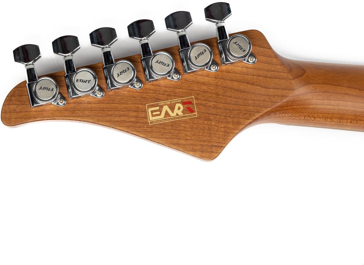EART 6 String Solid-Body Electric Guitar NK-TCS-HLA Classic Tone with Roasted Mahogany Body,Handmade Lacquer Art,Right