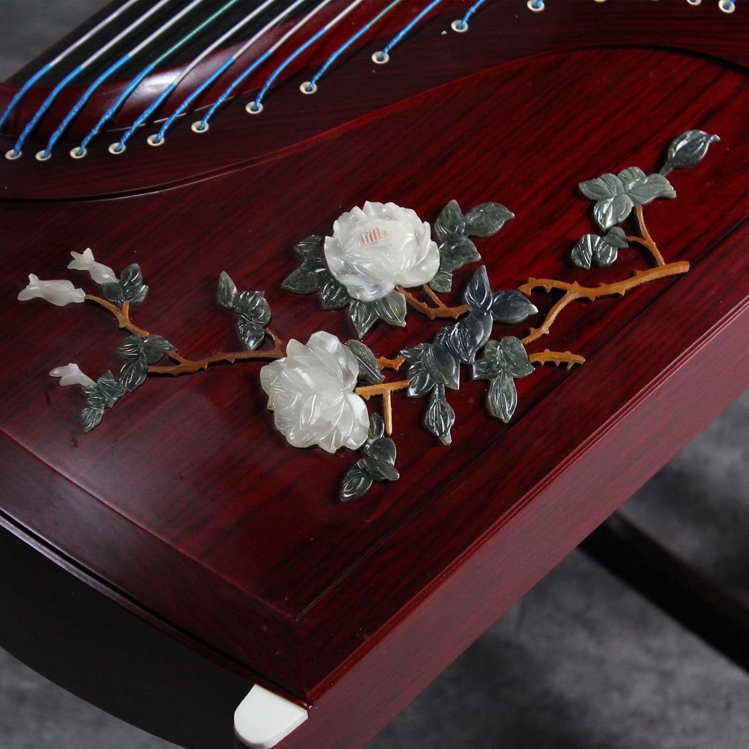 Professional Rosewood Guzheng (163cm) - Handcrafted with Intricate Thousand-Character Carvings, Suitable for All Skill Levels, Includes Professional Tuner, Tuning Wrench, Backpack, and More