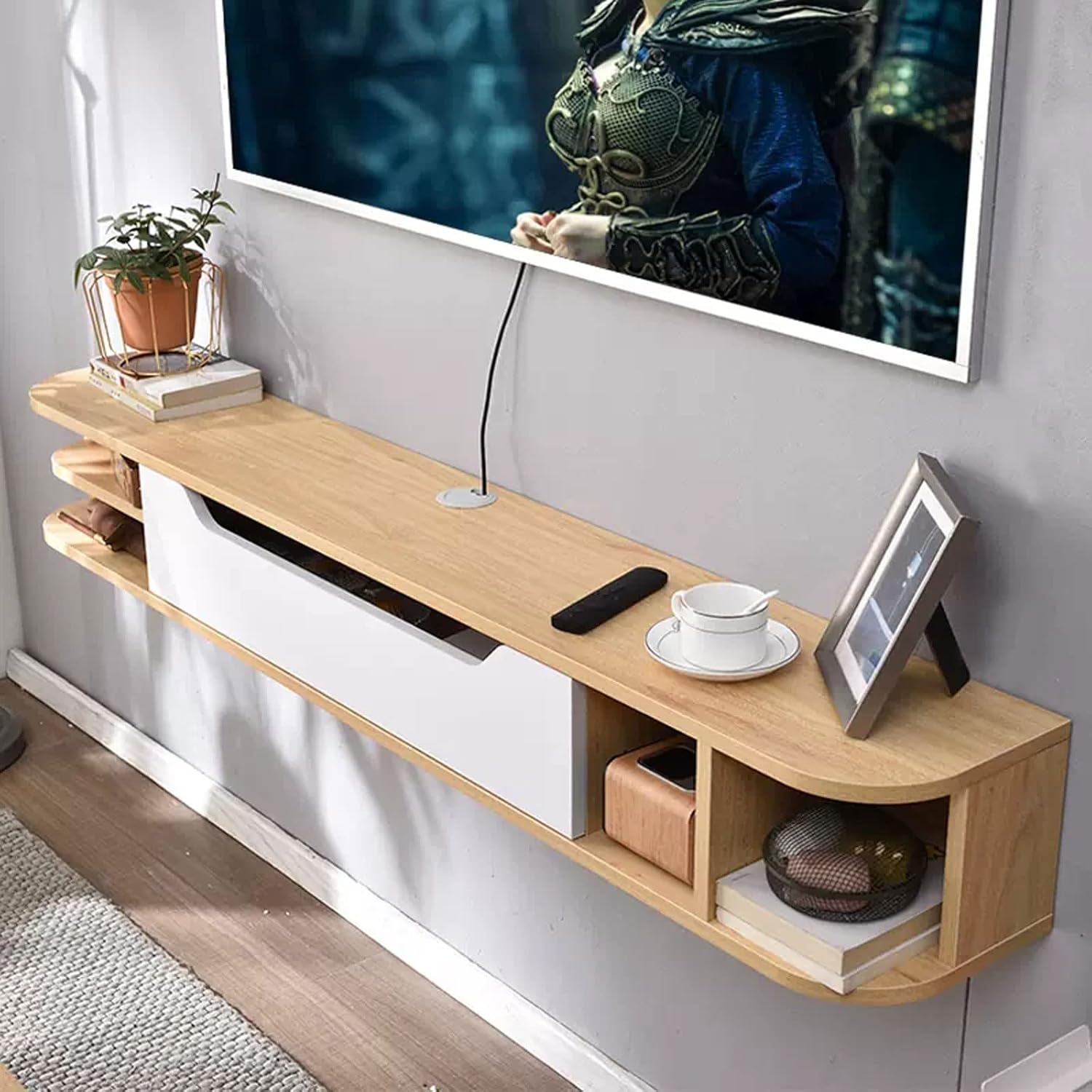 Wall Mounted TV Cabinet Wall Shelf Floating Shelf TV Stand TV Media Console Utility Shelve Gaming Shelf Open Shelf Book Shelf Storage Cabinet Wall Mount Corner Shelves Wall Cabinet Home Décor