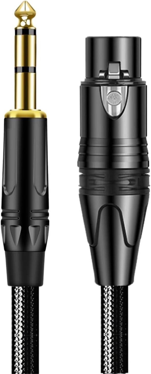 XLR Male To 6.35mm TRS Balanced Cable 6.35 3 Pin Stereo Audio Mic Cord for Power Speaker Mixer Amplifier(6.35-TRS to XLR-F,15m)