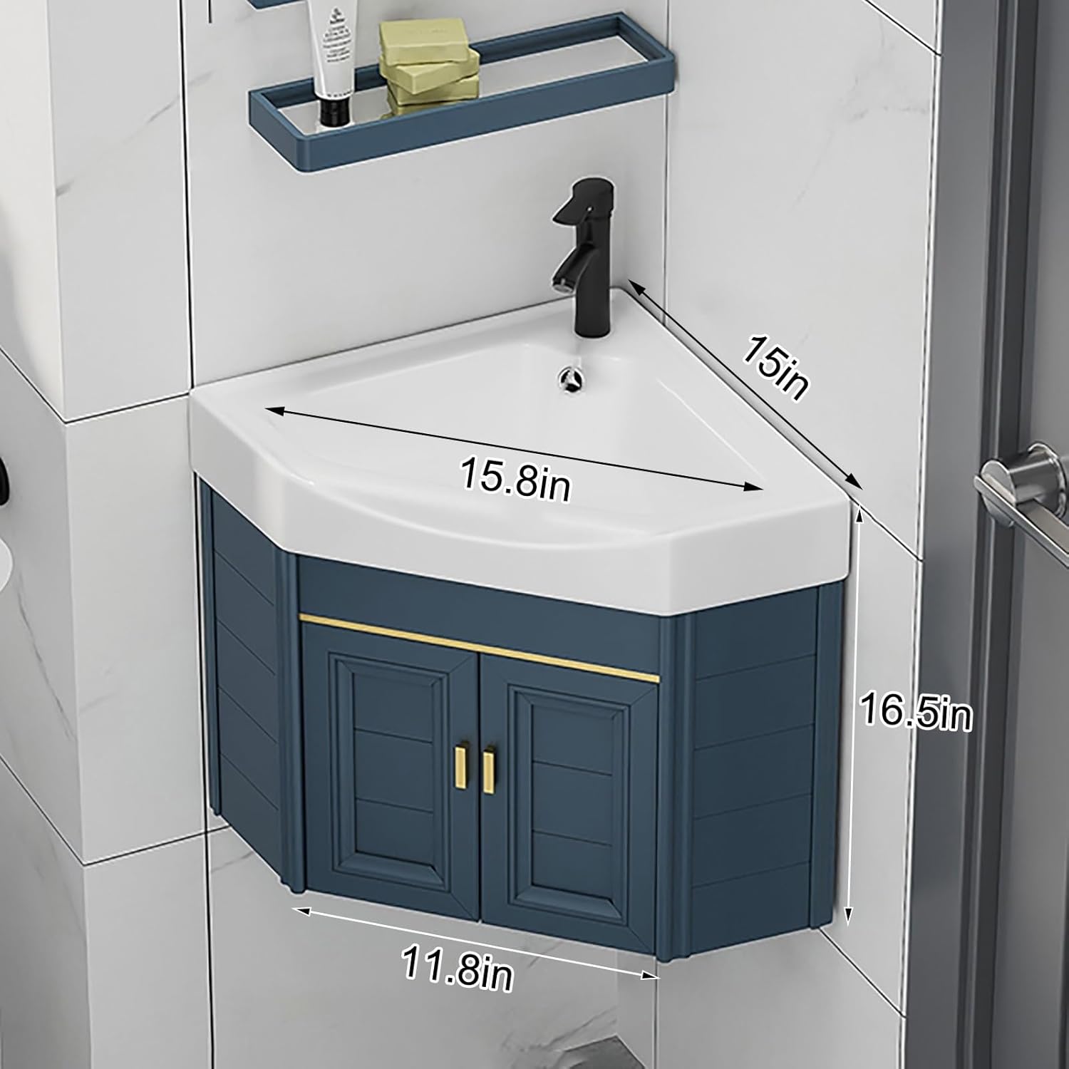 Wall Mount Corner Small Bathroom Sink 15