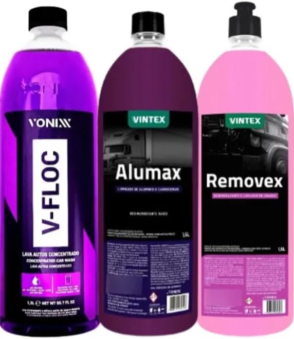 Aluminum Cleaner + Removex + V-Floc Car Wash Kit – (3x1.5L)