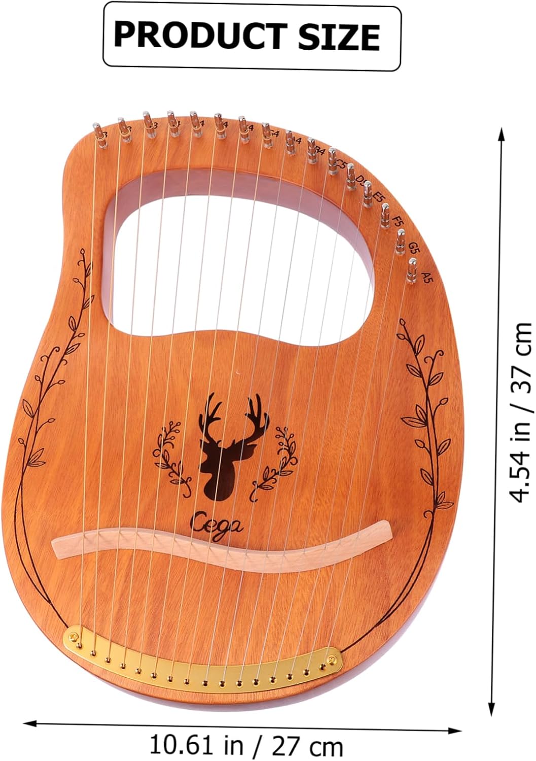 1set String Lyre Harp Portable Solid Instrument for Beginners Includes Strings for Music for Travel and Outdoor Use