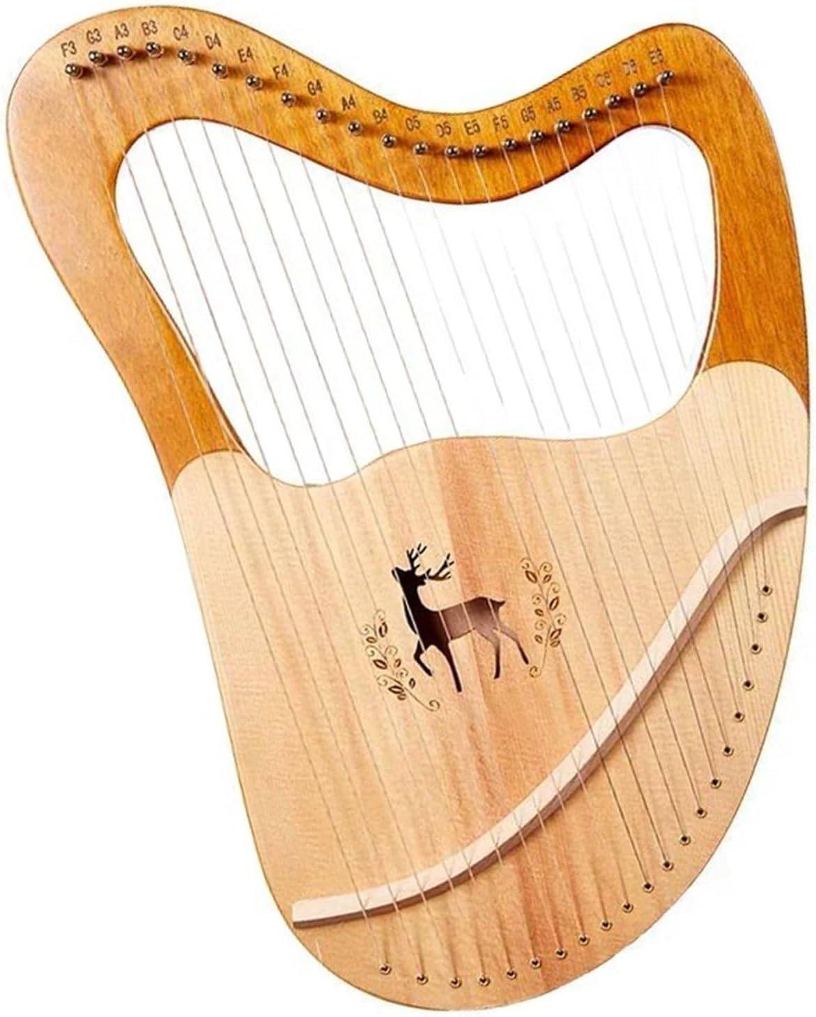 Lyre Harp Set Lyre Set Music Harp Small 21/24 /27 Strings Solid Wood Mahogany Portable Musical Instrument Beginners(24)