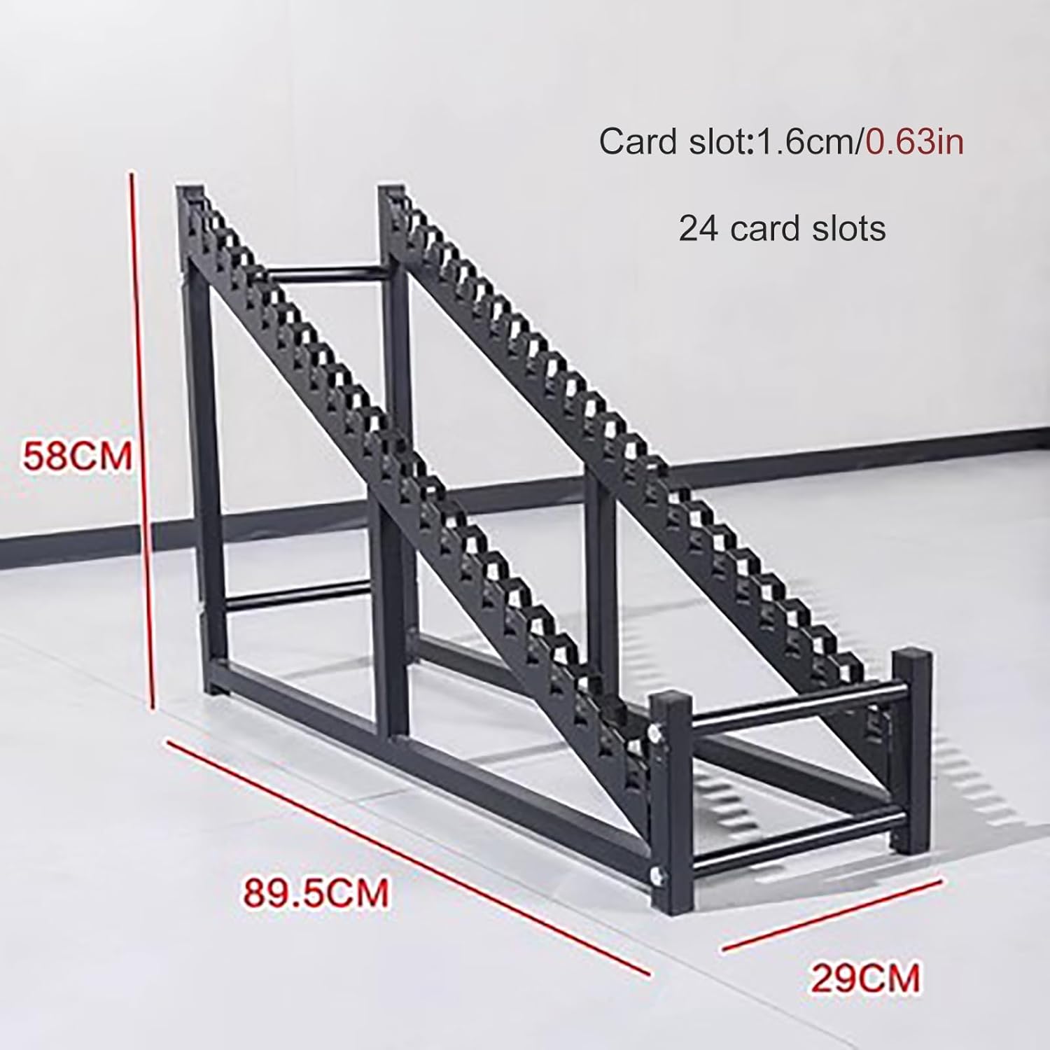 Ceramic Sample Holder,Ceramic Tiles Floor Porcelain Display Shelf,Floor Tile Display Stand,Floor Porcelain Display Stand Rack for Retail Stores (Size : 89.5x29x58cm-24 Card Slots)