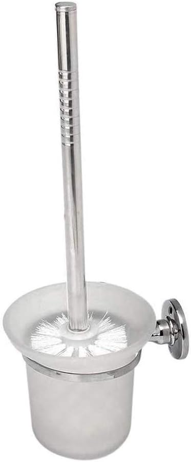 Round Wall Mounted Toilet Brush and Frosted Glass Toilet Brush Holder Wall Mounted Toilet Brush