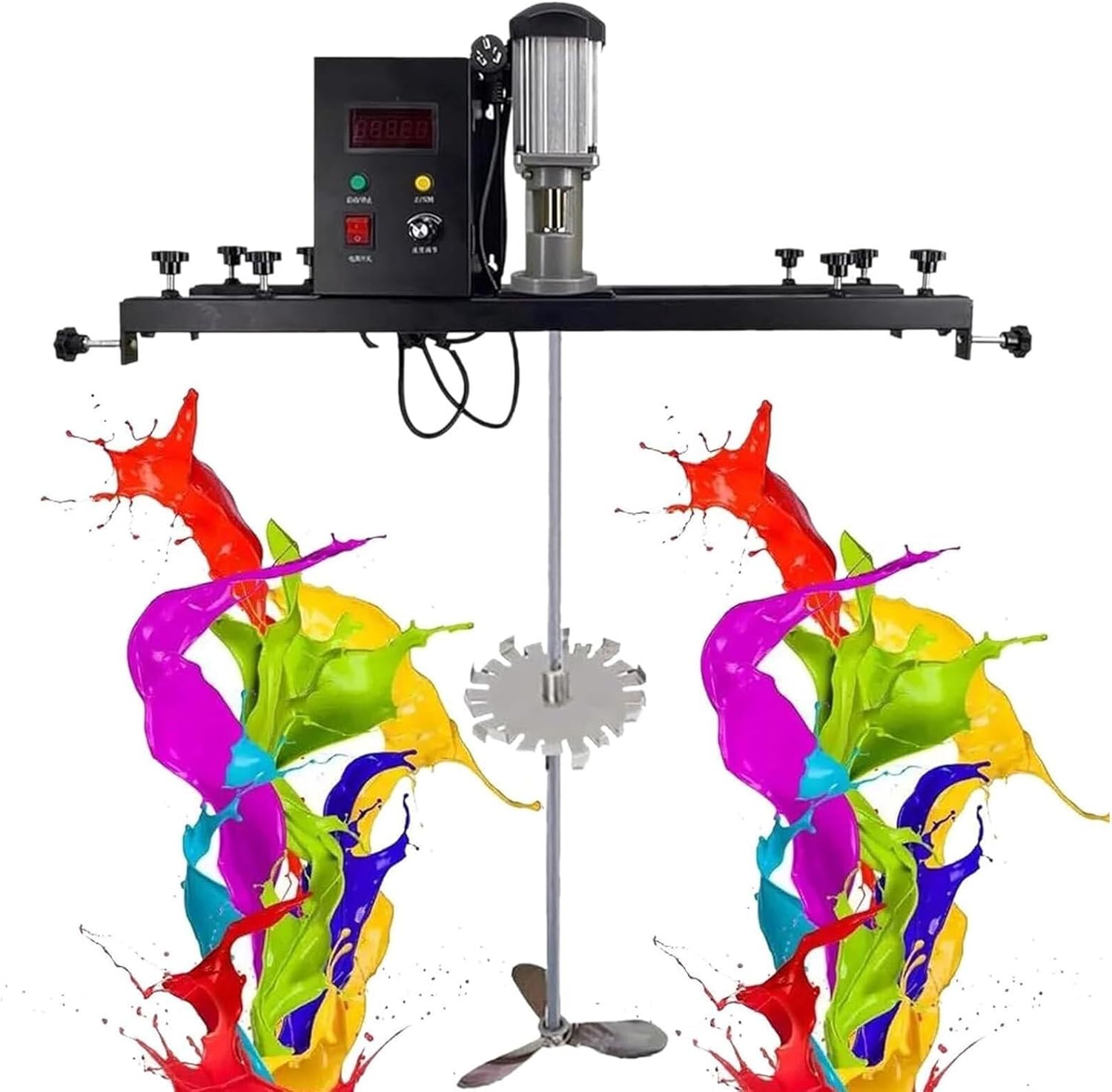 IBC Agitator, 980W Electric Tank Mixer Machine, with Support Hanger, Folding Propeller, 0-3000Rpm Speed Adjustment, for Ink Dissolver Agitator,Packageb(Packagea)
