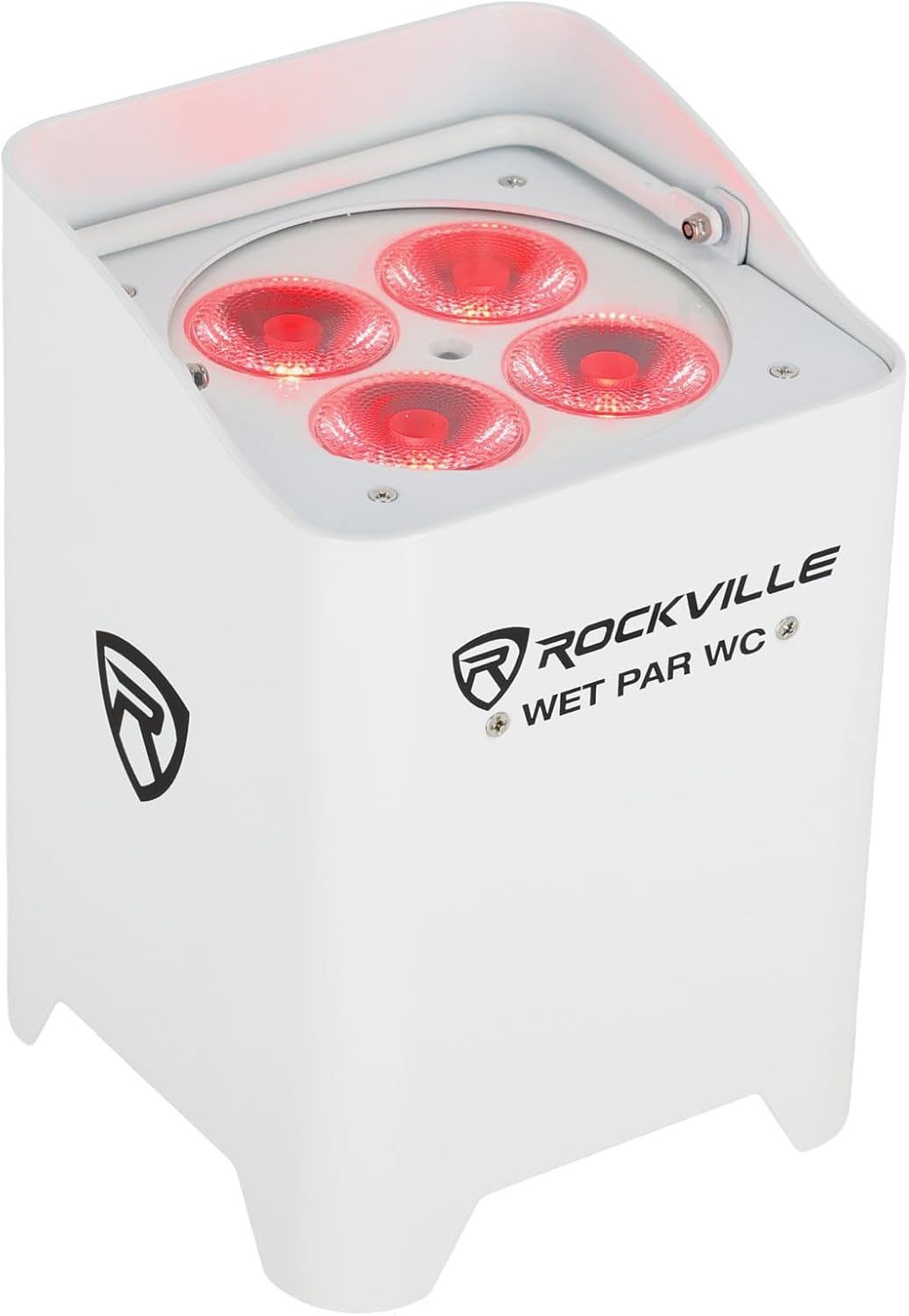 Rockville Wet PAR WC White 108W LED Wash Light, IP65 Water-Resistant, Rechargeable, Wireless DMX, App Control, RGBWA+UV, for DJ Events and Outdoor Parties