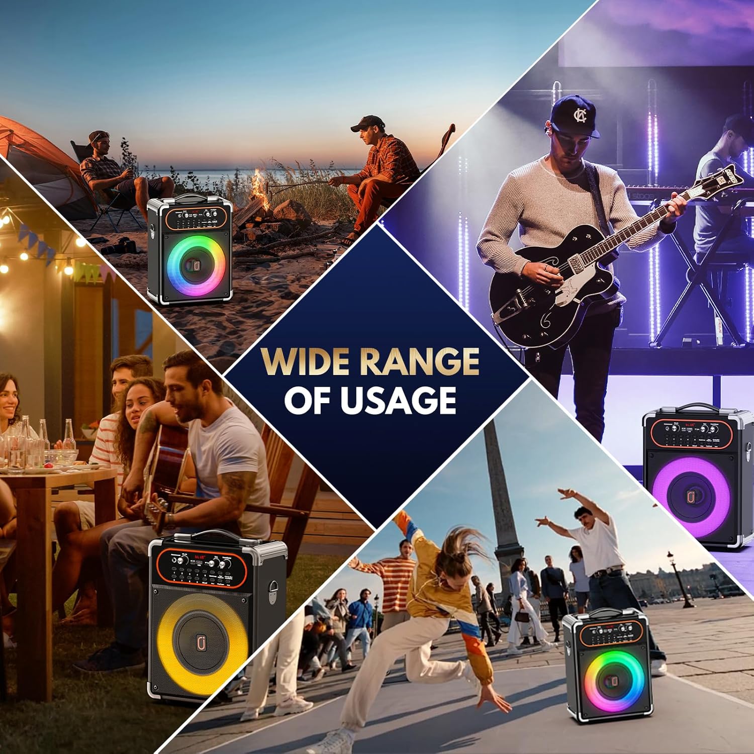 Karaoke Machine with 2 Microphones, Portable Bluetooth 5.3 Karaoke Speaker for Outdoor Events,Gatherings and Parties, PA System with Echo Adjustment for Adults, Stage-subwoofers