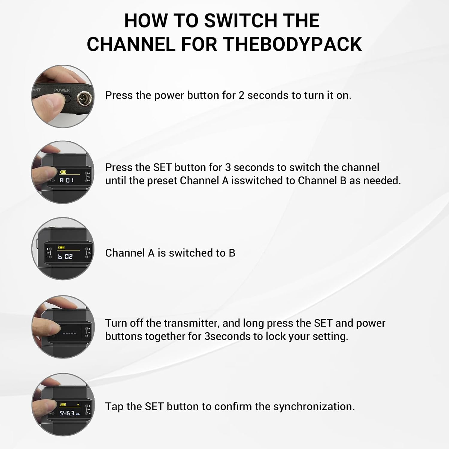 Phenyx Pro 4-Channel Wireless Microphone System PTU-5200-2H2B Bundle with UHF BodyPack Transmitter