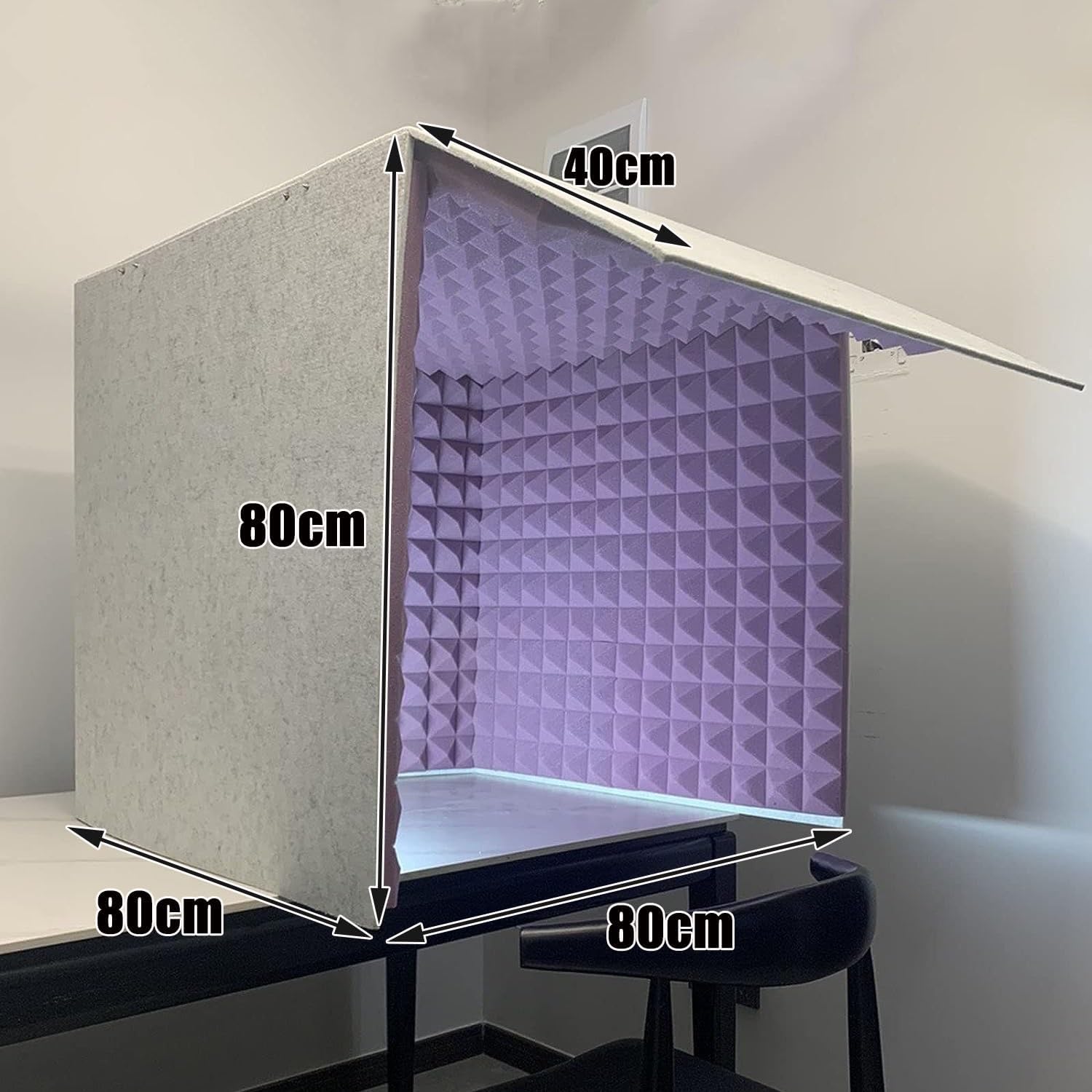 Desktop Soundproof Enclosure, Microphone Soundproof Room, Portable Recording Studio, for Dubbing Learning (Purple)