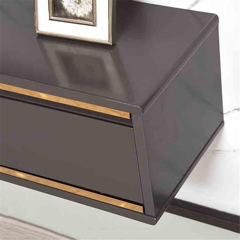 TV Stand Floating TV Stand with Storage, Modern Wall Mount TV Console for Under TV, Rubber Wood Floating Media Console for Bedroom Living Room ﻿ TV Cabinet(Dark Gray,200cm)