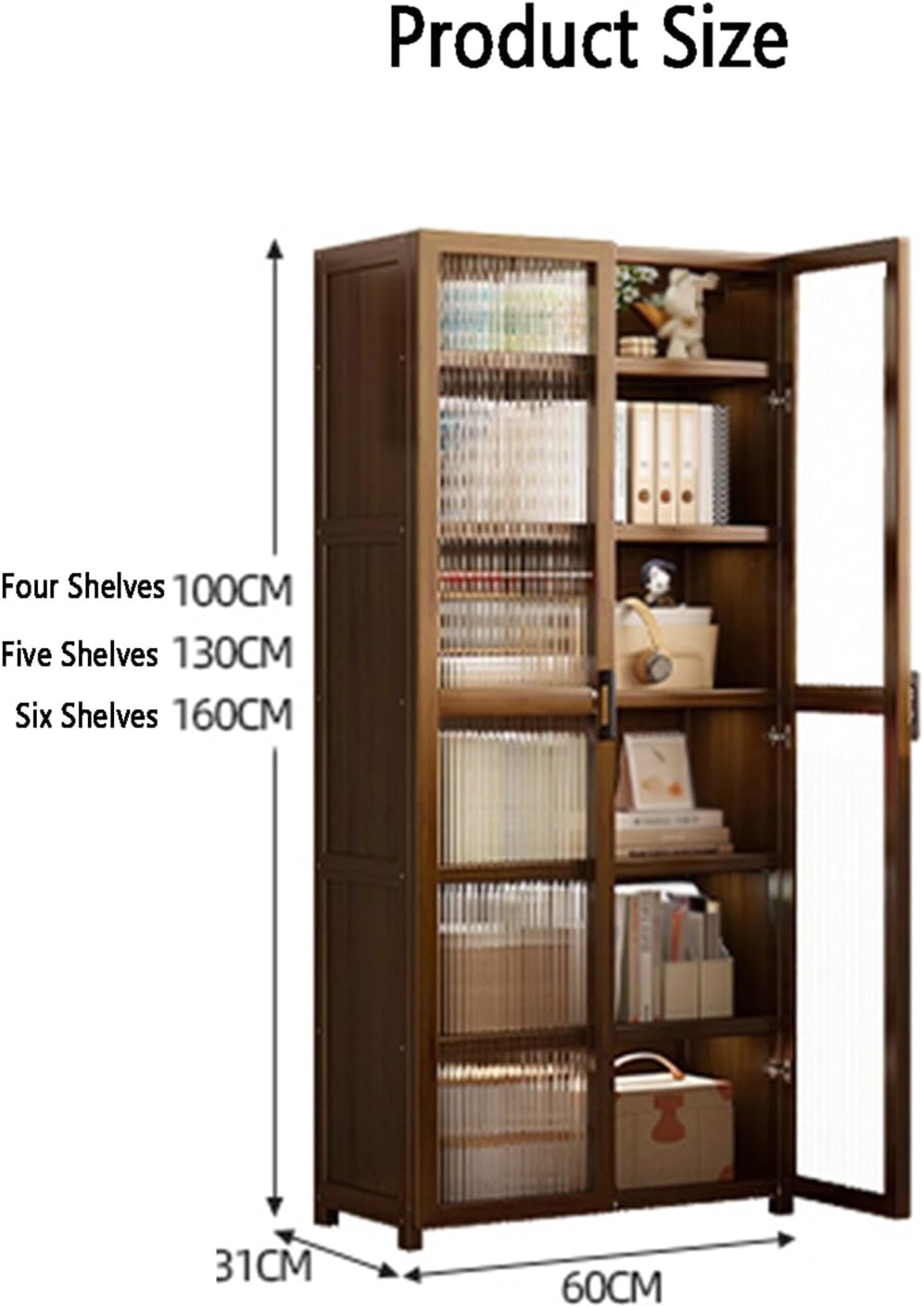 Industrial Bookshelf,4/5/6 Layer Corner Bookcase, Multi-Layer Storage Rack,Storage Display Rack,Corner Shelf, Suitable for Small Space, Office（Brown）(4tier) ()