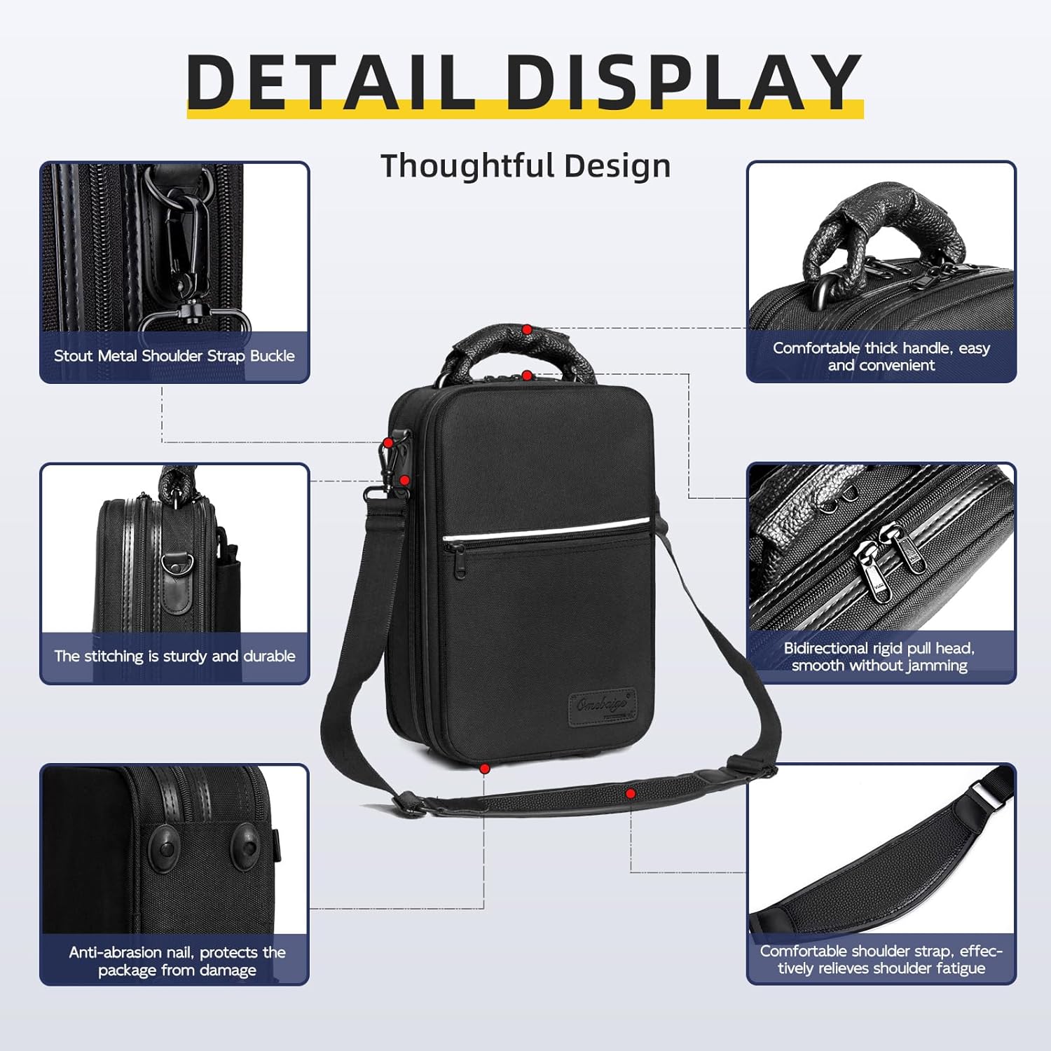 Premium 1200D Nylon Clarinet Case with Built-In Backpack Straps, Clarinet bag, Clarinet Case Backpack