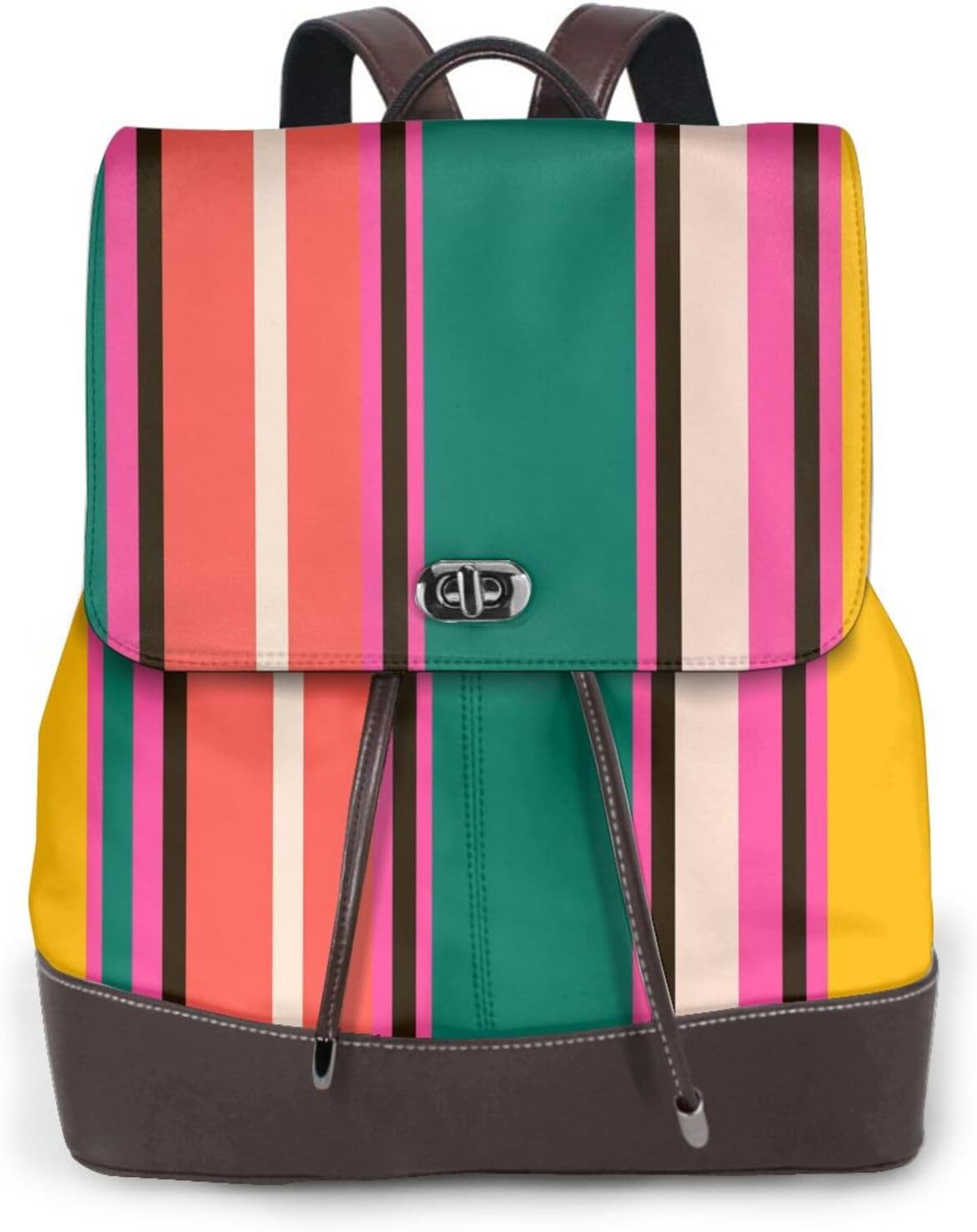 Vertical Stripes for Womens Backpack Purse Microfiber PU Anti-theft Large Fashion Designer Travel Bag Ladies Shoulder Bags